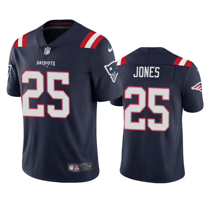 Men's New England Patriots #25 Marcus Jones Navy Vapor Untouchable Limited Stitched Jersey